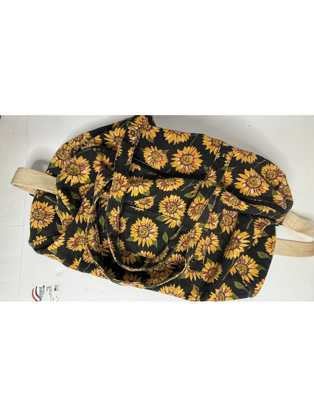 Mossimo Sunflower Floral Canvas Weekender Duffel Bag Large Travel Tote